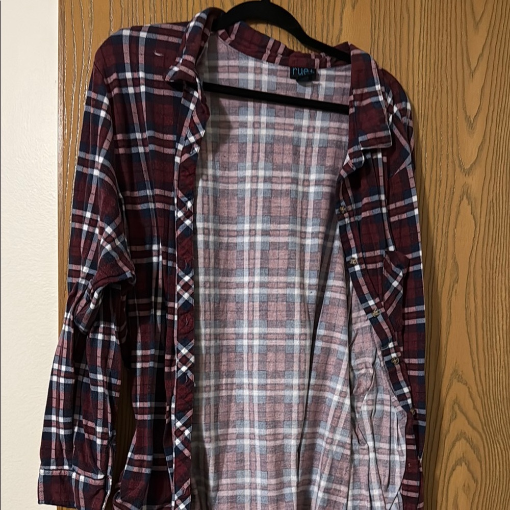 Plaid Button-Up Shirt
